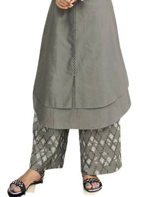 Grey embroidered tissue ethnic-kurtis 3