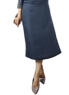 Blue plain crepe ethnic-kurtis 3