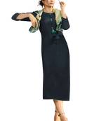 Blue plain crepe ethnic-kurtis