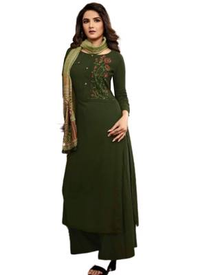 Green embroidered rayon ethnic-kurtis 1