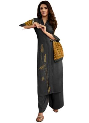 Grey embroidered rayon ethnic-kurtis 1