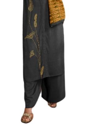 Grey embroidered rayon ethnic-kurtis 3