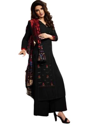 Black embroidered rayon ethnic-kurtis 1