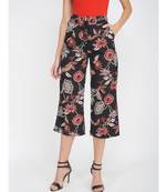 Black Floral Flared Pant