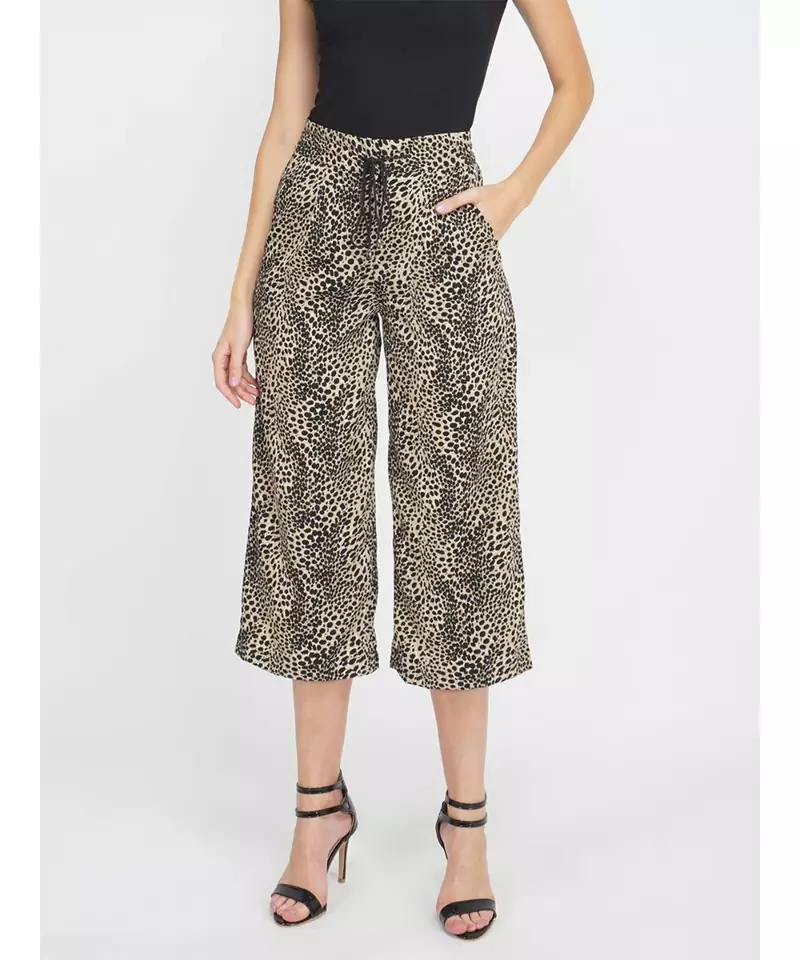Black Animal Print Pant