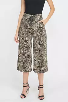 Black Animal Print Pant