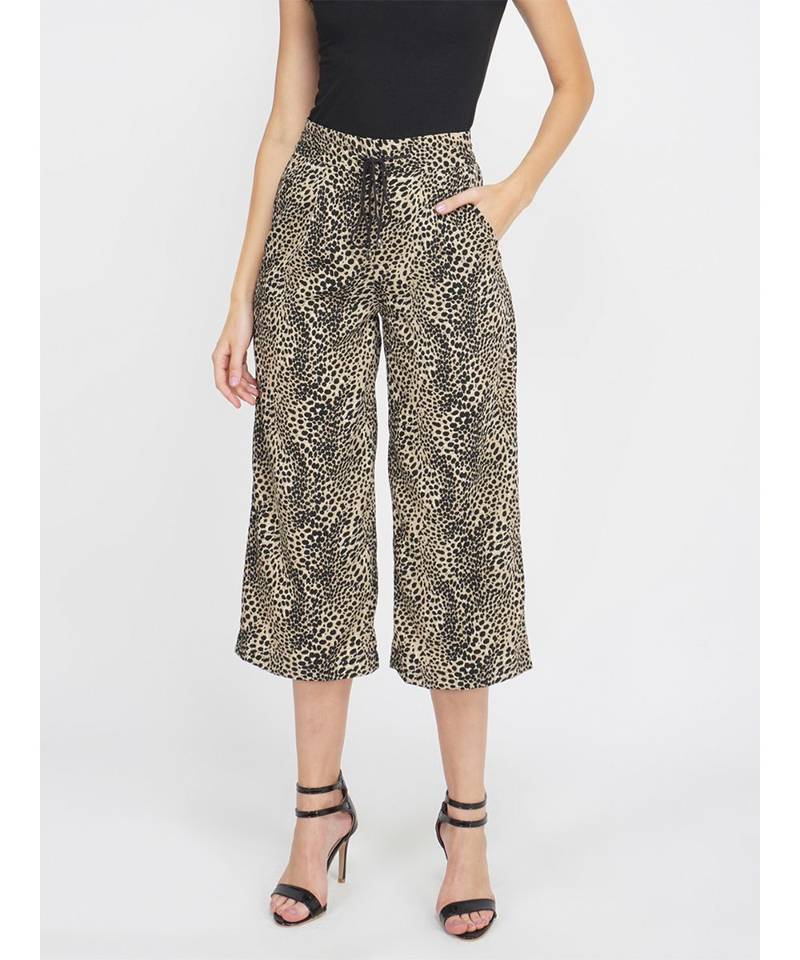 Black Animal Print Pant