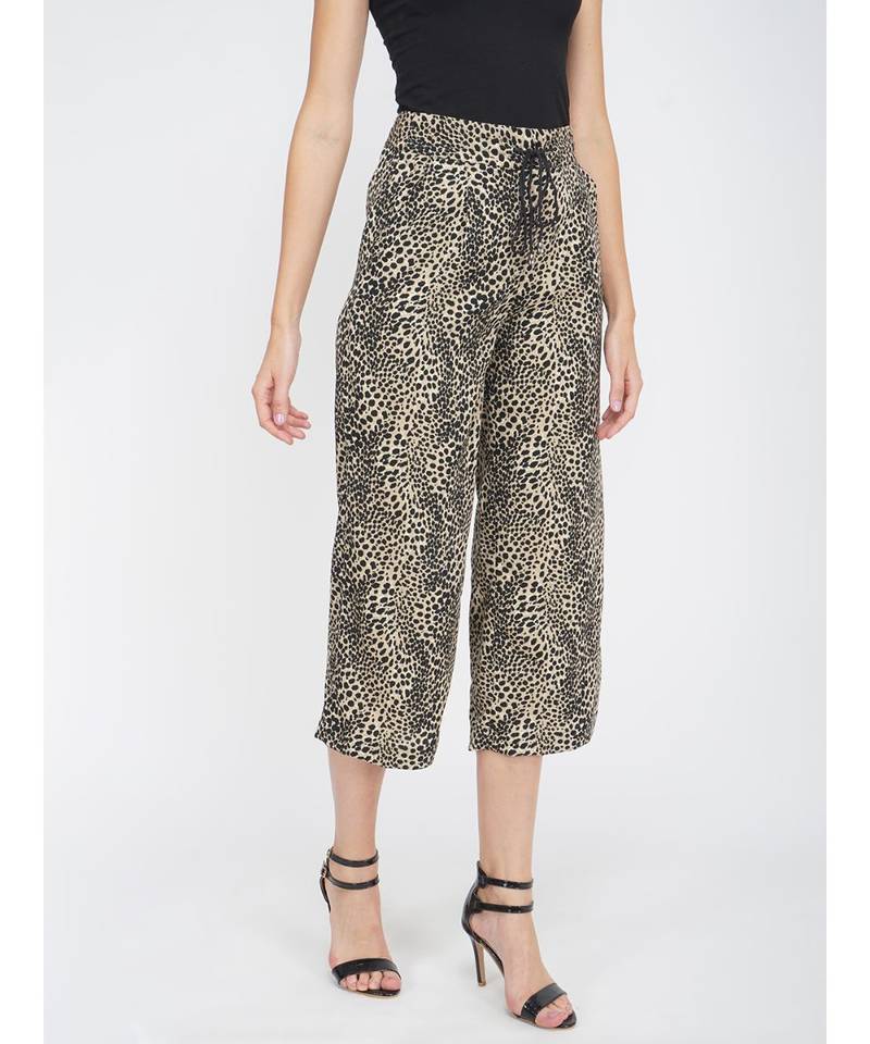 Black Animal Print Pant