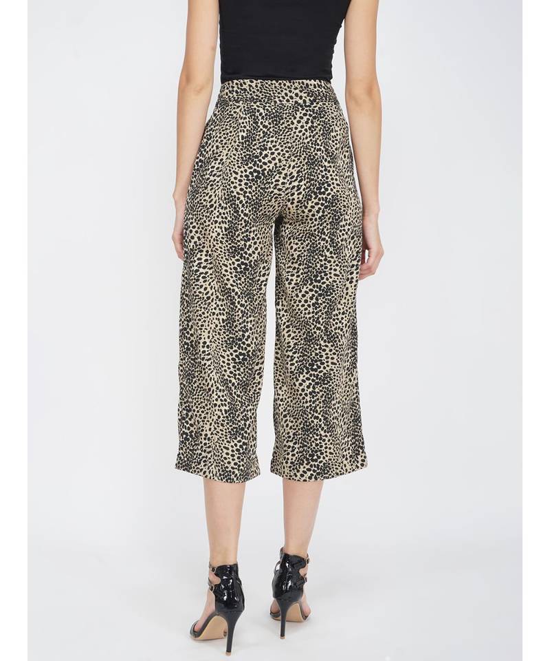 Black Animal Print Pant