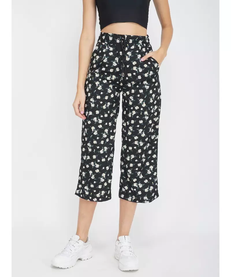 White Flower Flared Pant