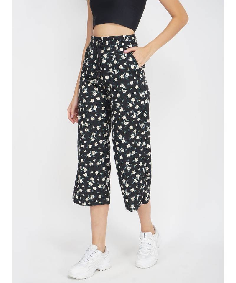 White Flower Flared Pant