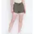 Flashing bold khaki elasticated  women causal Linen shorts