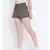 Flashing bold khaki elasticated  women causal Linen shorts