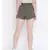 Flashing bold khaki elasticated  women causal Linen shorts