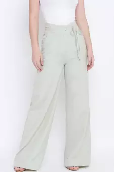 Cold and bracing elascitcated women Linen pants