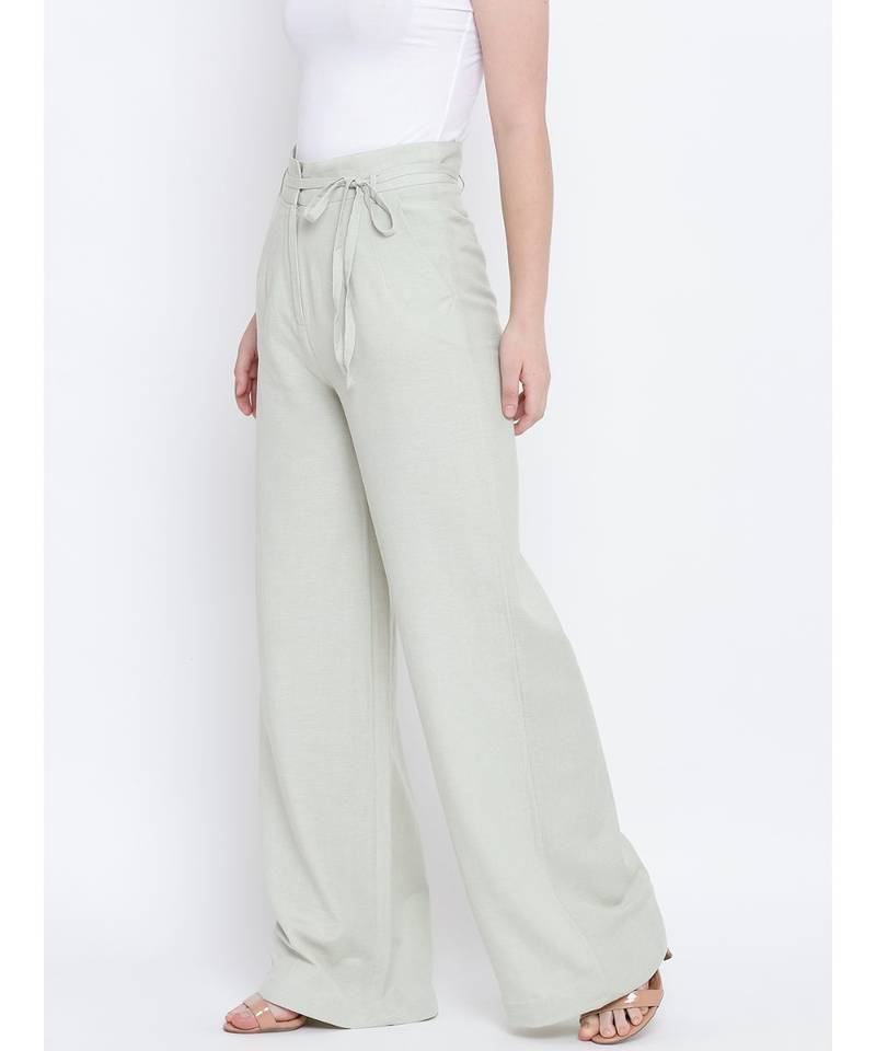 Cold and bracing elascitcated women Linen pants