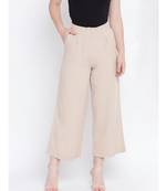 Groovy Neutral beige elasticated women Linen pants