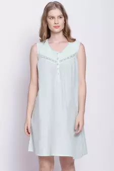 Oxolloxo Fetching solid fresh mint Sarah lace nightwear Dress