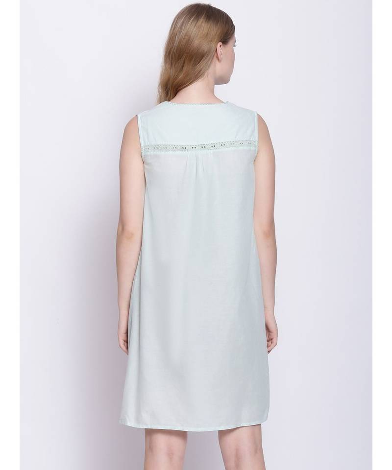 Oxolloxo Fetching solid fresh mint Sarah lace nightwear Dress