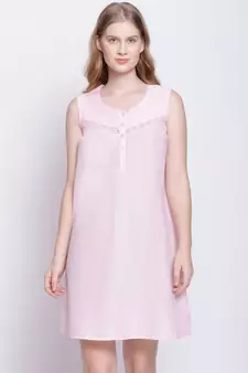 Sweet Galce Salmon pink lace design nightwear Dress