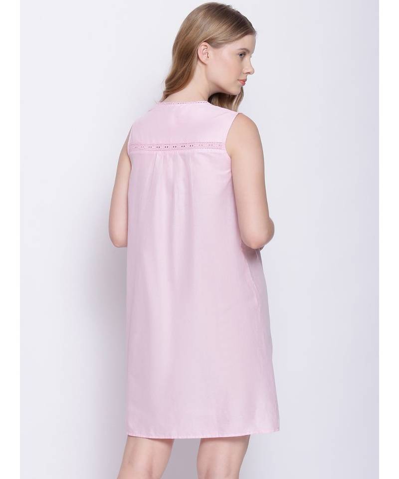 Sweet Galce Salmon pink lace design nightwear Dress