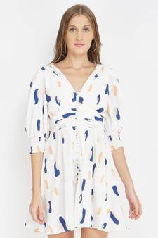 Modern Abstract Women's Button Down Dress