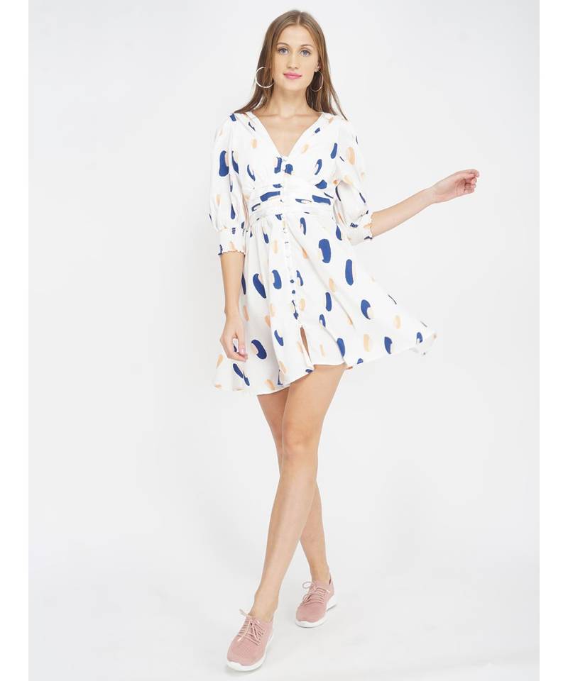 Modern Abstract Women's Button Down Dress