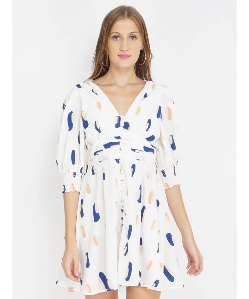 Modern Abstract Women's Button Down Dress