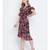 Peppy bright impacted print crinckle chiffon women dress