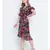 Peppy bright impacted print crinckle chiffon women dress
