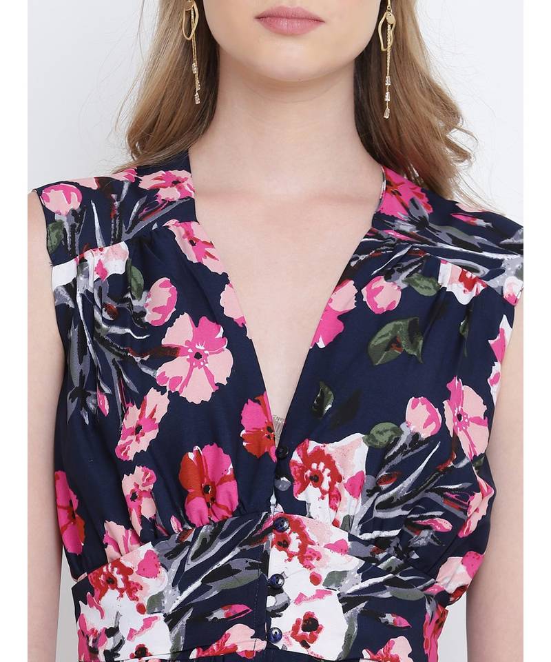 Wonder Blossom multicolor buttondown women dress