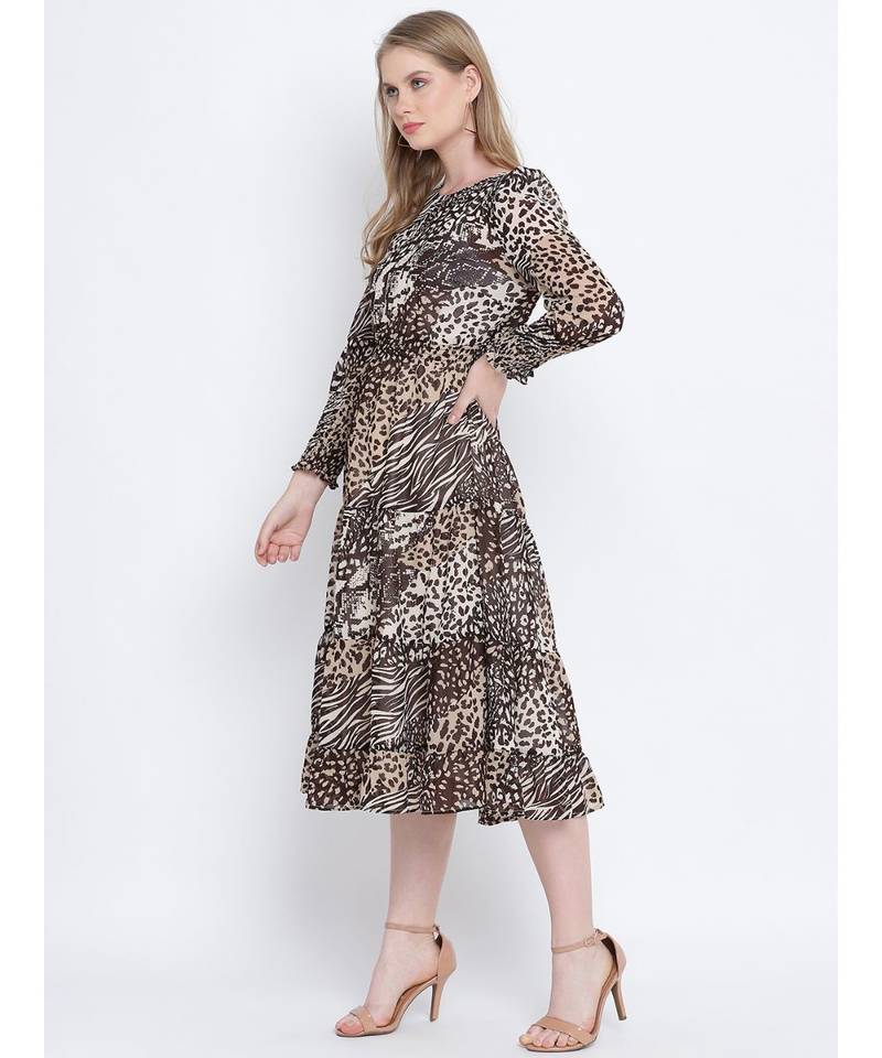 Magical mezz lined printed women dress