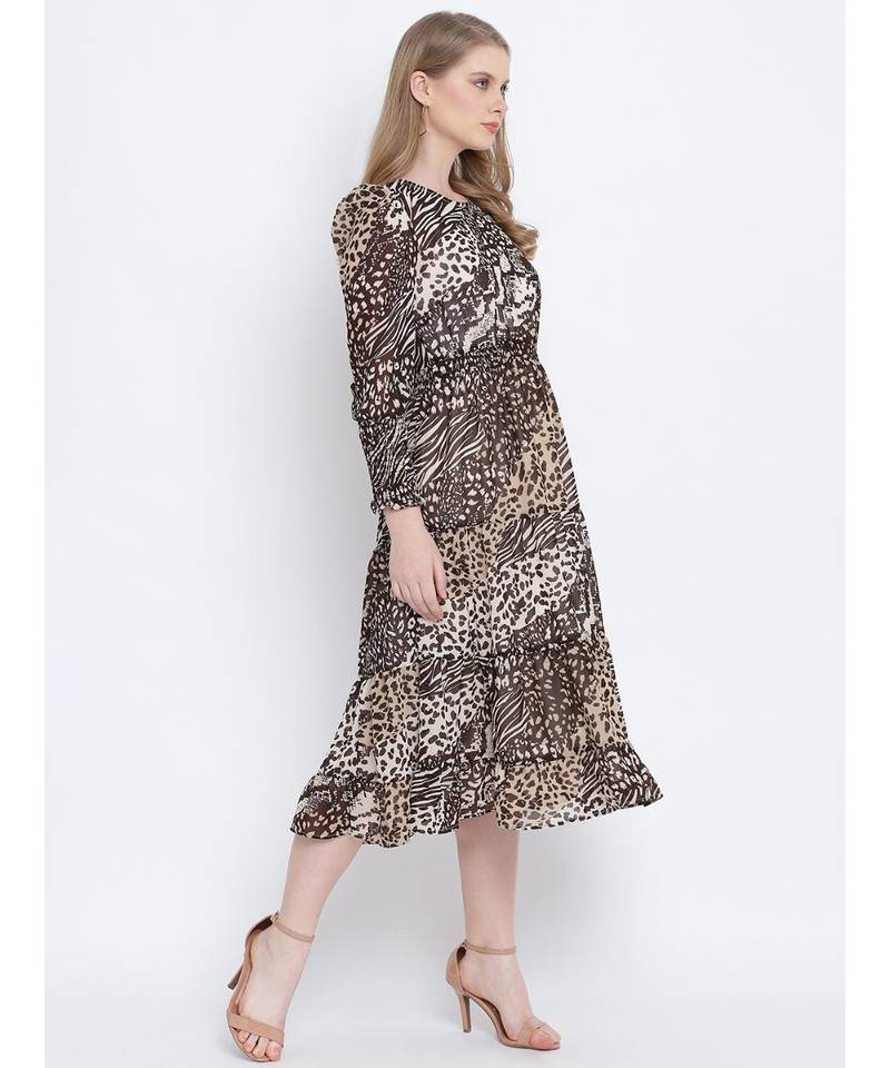 Magical mezz lined printed women dress