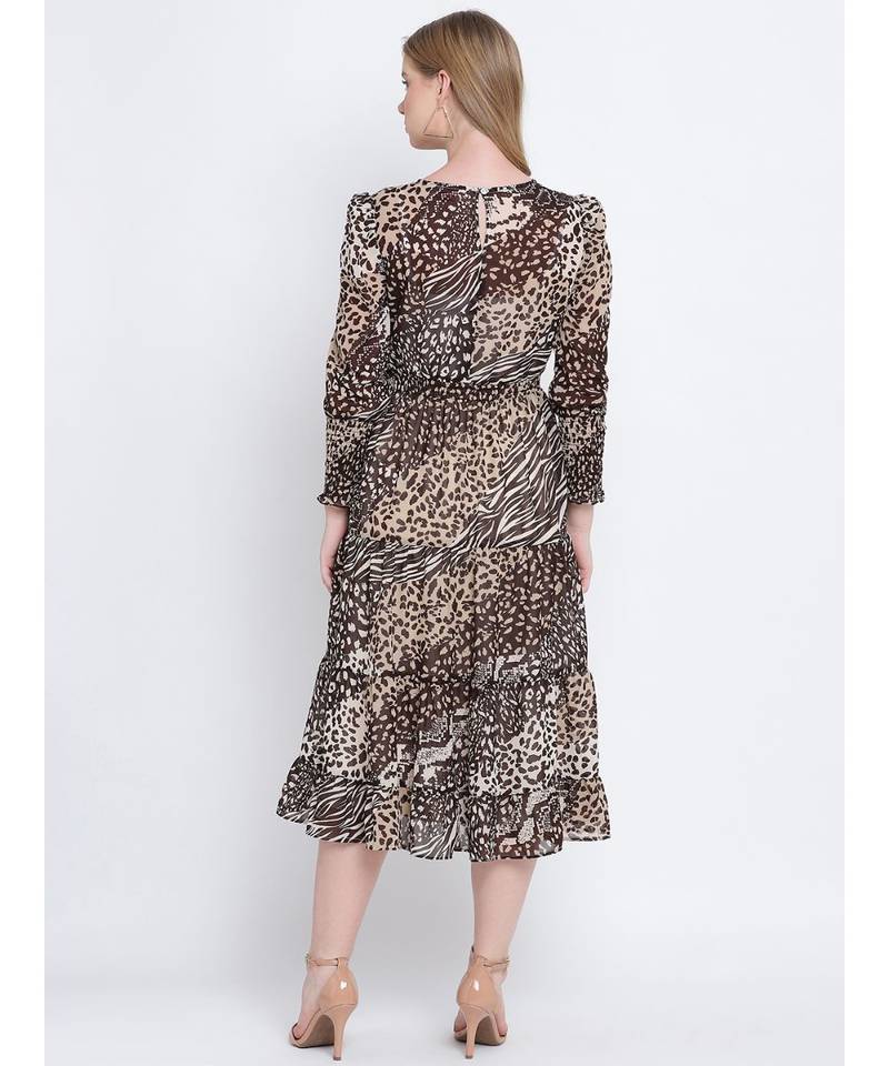 Magical mezz lined printed women dress