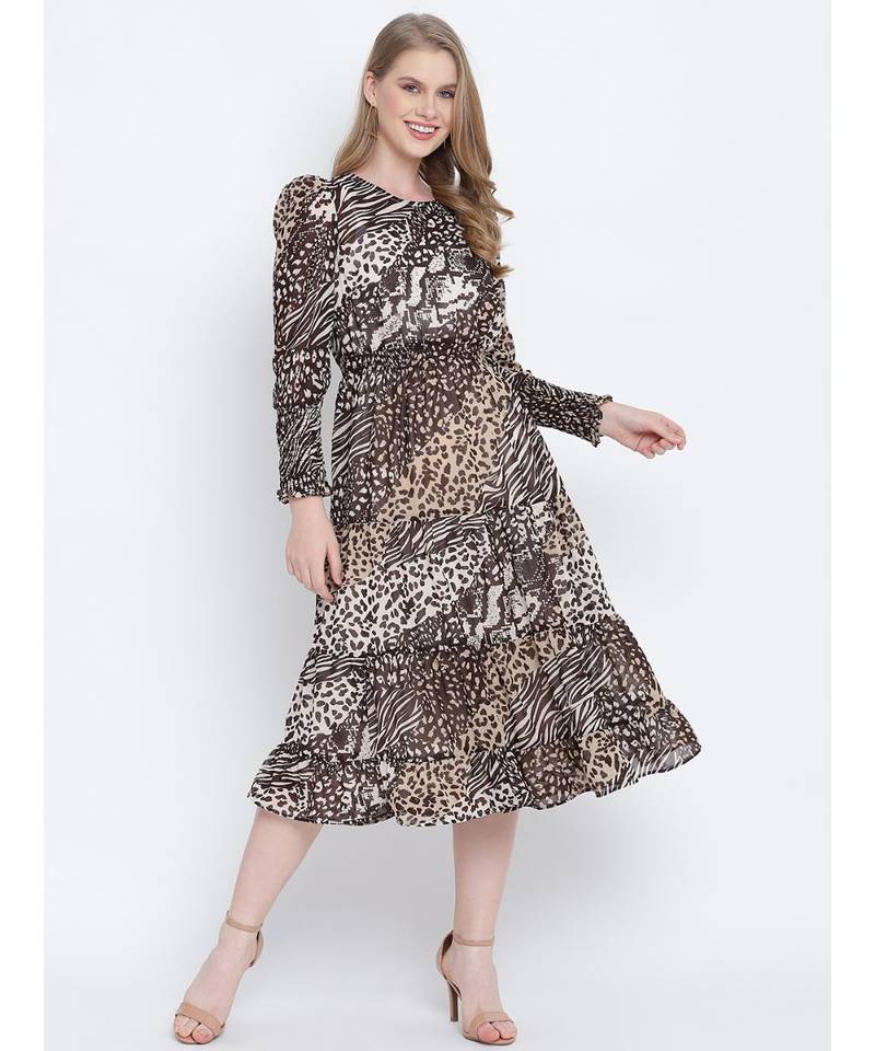 Magical mezz lined printed women dress