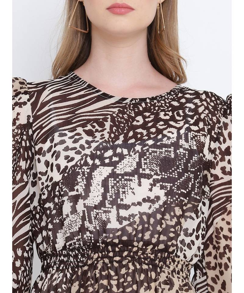 Magical mezz lined printed women dress