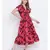 Charming cherry wine elasticated women dress