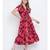 Charming cherry wine elasticated women dress