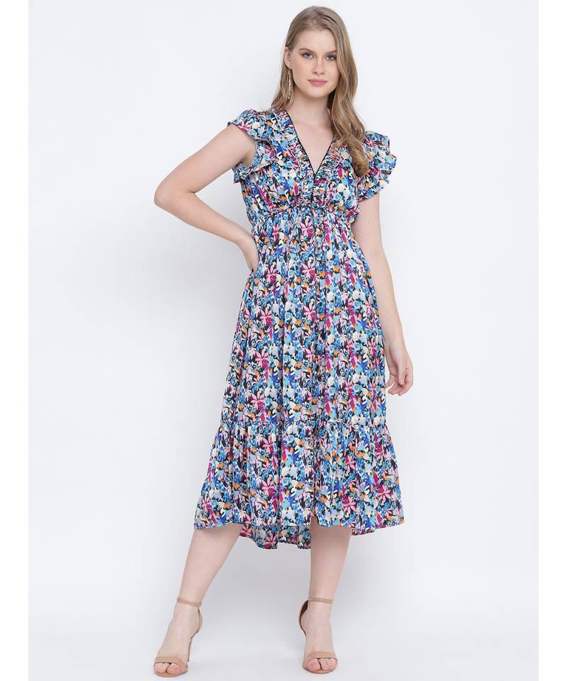 Merry bright multicolour causal women dress