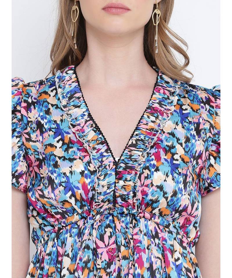 Merry bright multicolour causal women dress