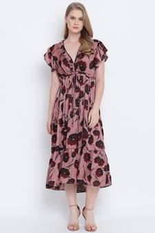 Hazel tanned brown causal women dress