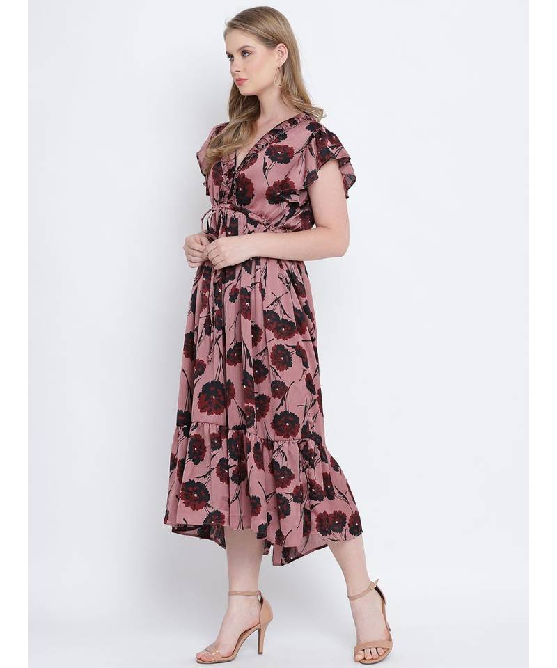 Hazel tanned brown causal women dress