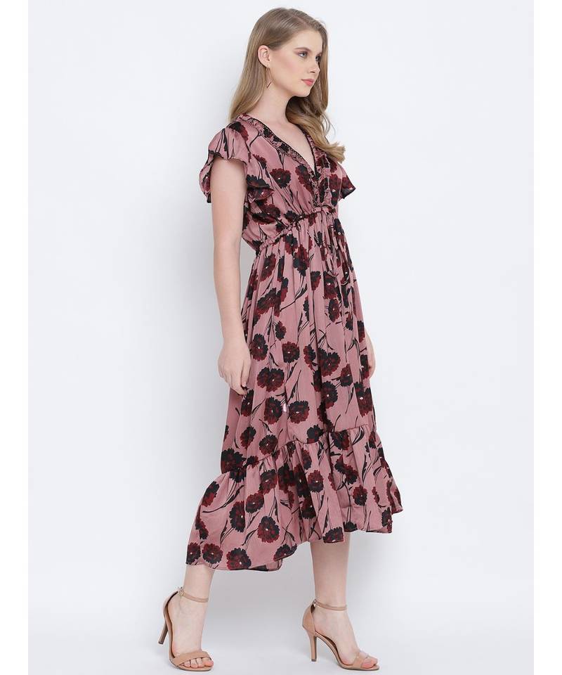 Hazel tanned brown causal women dress