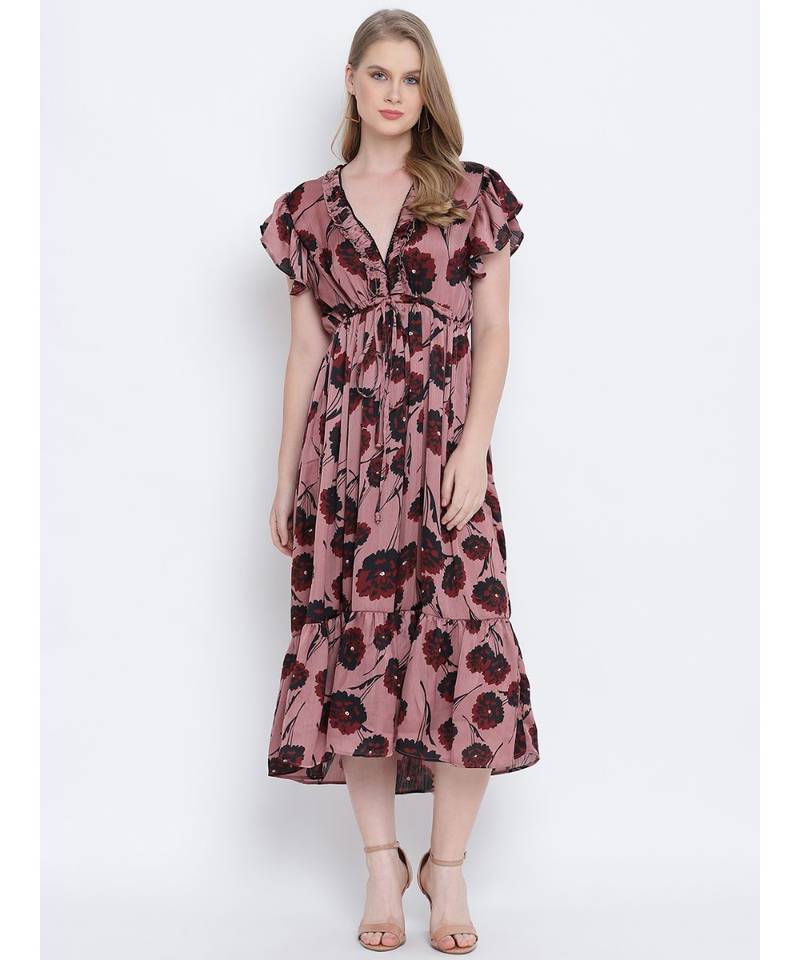 Hazel tanned brown causal women dress