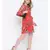 Chilly red floral printed casual women tie knot dress