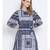 Blowsy blue graphic printed casual women tie knot  dress