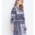 Blowsy blue graphic printed casual women tie knot  dress