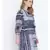 Blowsy blue graphic printed casual women tie knot  dress