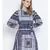 Blowsy blue graphic printed casual women tie knot  dress