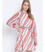 Vivid bright colorful casual women tie knot dress